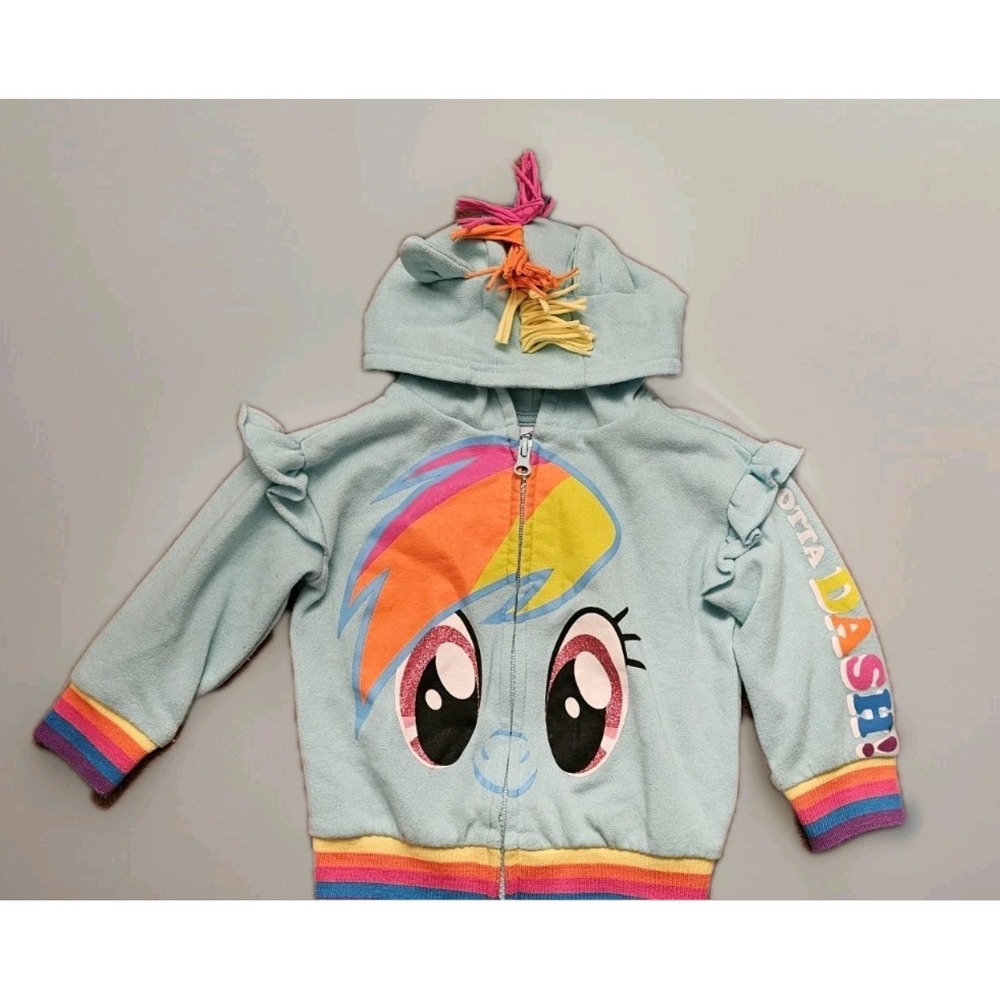 My Little Pony Rainbow Dash Girls Zip Hoodie Jacket Sz 2T No Wings